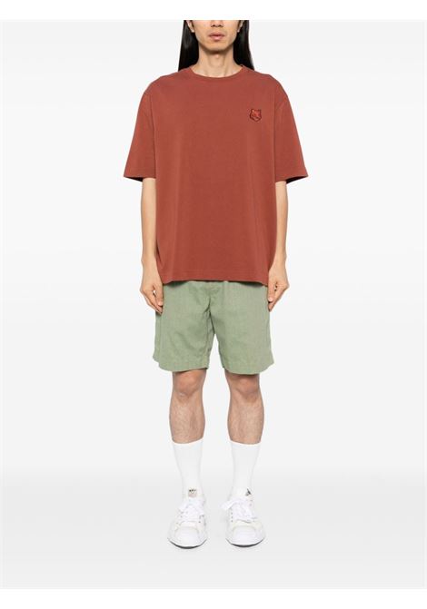 T-shirt Fox Head in marrone Maison kitsuné - uomo MAISON KITSUNÉ | LM00107KJ0119P689